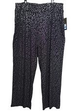 Nine West Wide Leg Dress Pants Silver/Black XL NWT