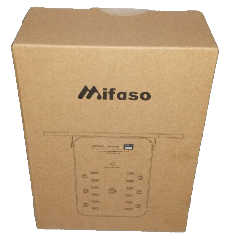 Mifaso MFS9113 Surge Protector 6 AC Outlets Multi Plug 2 USB and USB C Charging