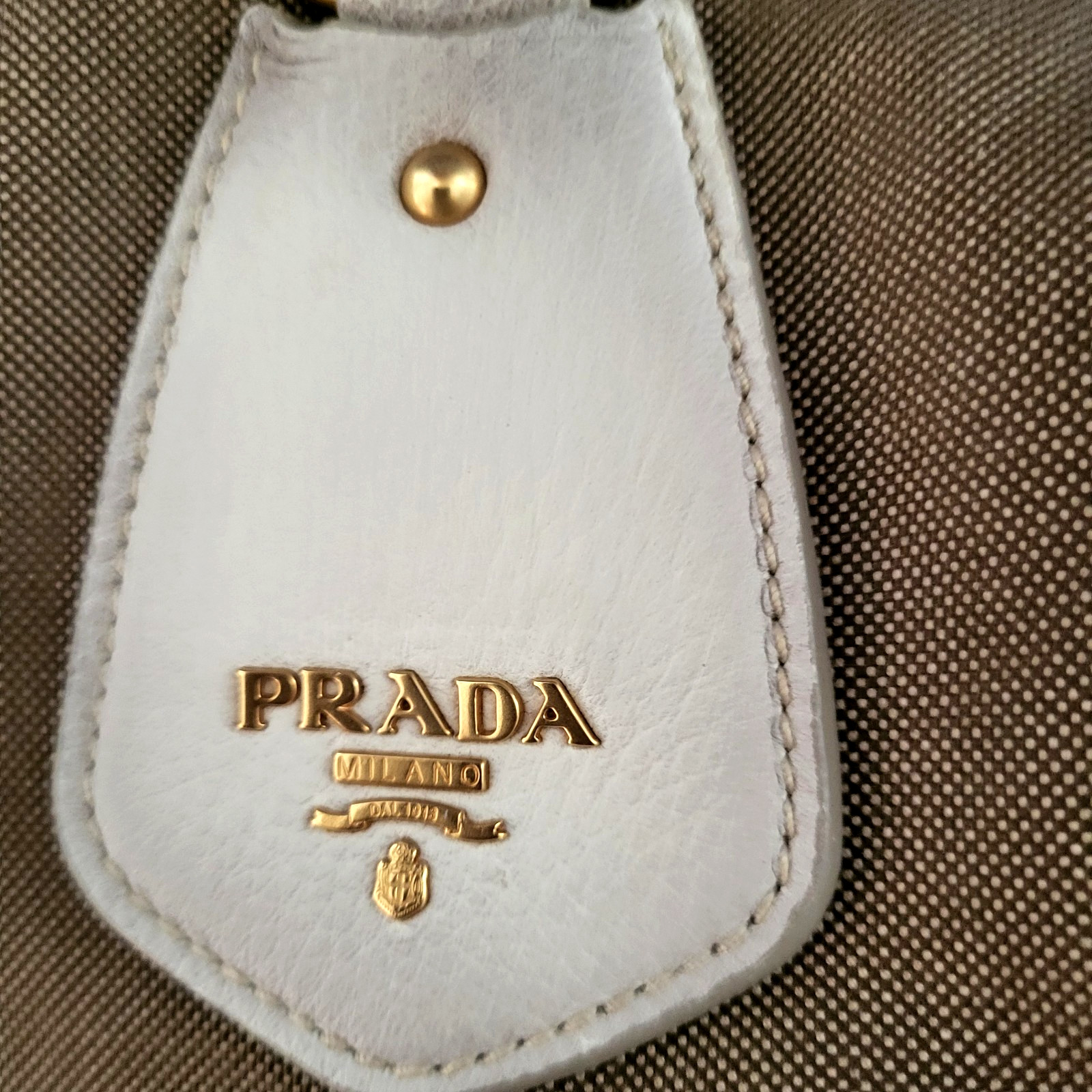 Authentic Prada Milano Canvas & Leather Fringe Satchel Bag Gold Hardware image 8