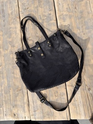 Große Campomaggi Ledertasche Umhängetasche Schwarz Original super Zustand