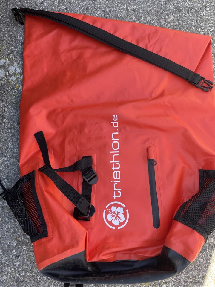 Rucksack wasserdicht rot Triathlon Rolltop