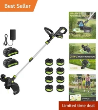 Fast Charging 20V Cordless Trimmer with Telescopic Shaft - Perfect for Lawn Care