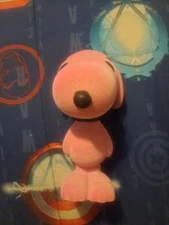 SNOOPY 8" VINYL FIGURE PINK 2011 PEANUTS WORLDWIDE LLC FELT-LIKE COVERING RARE
