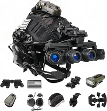 Tactical Helmet with Headset,4In1 Upgraded Adjustable with Helmet Cover for Airs