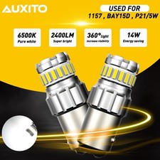 2-10x 1157 7528 2057 23-smd Led Car Brake Turn Tail Reverse Light Bulb White Usa