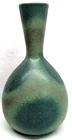Mid Century Modern Studio Pottery Bud Vase Mottled Teal Green - 8" H