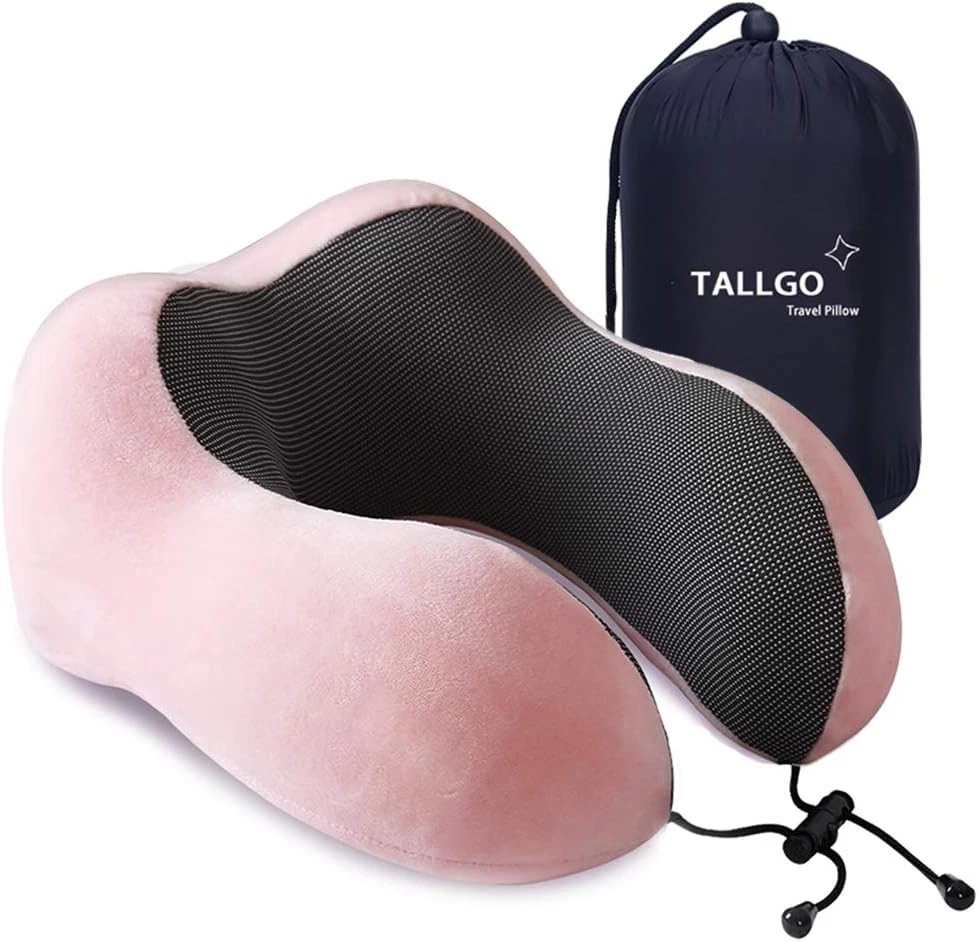 Travel Pillow, Best Memory Foam Neck Pillow Head Support Soft for Pink