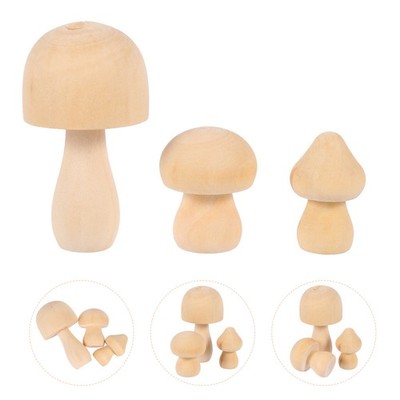 9 Stcs unvollendete Holzhandwerk DIY Pilzform Holzmaterial zum Malerei