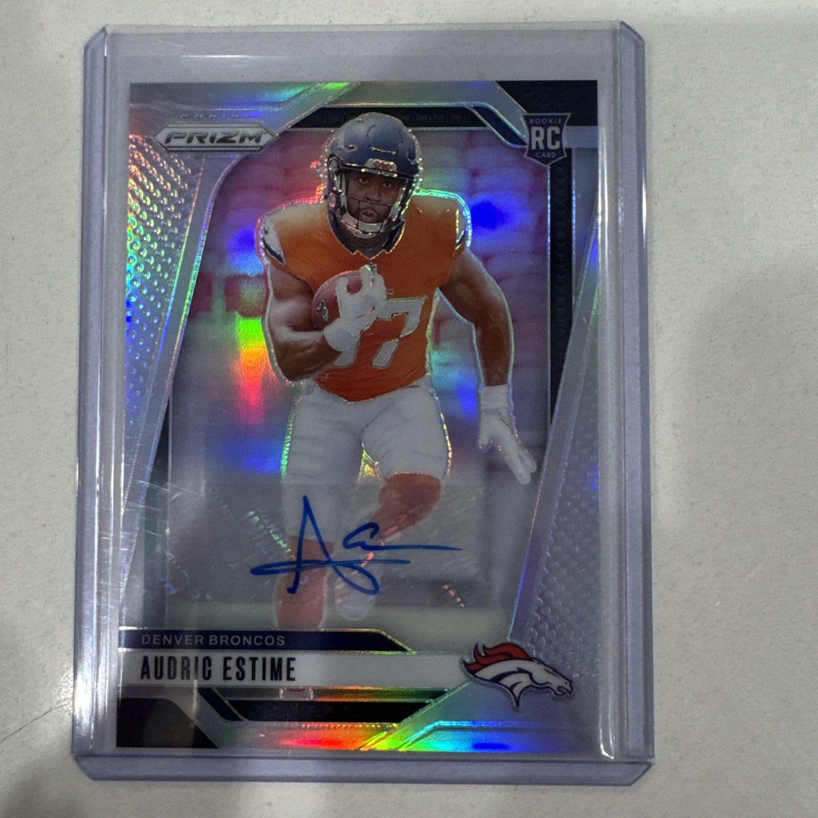 2024 Panini Prizm - Rookies Audric Estime #306 Silver Prizm Autographs (AU, RC)