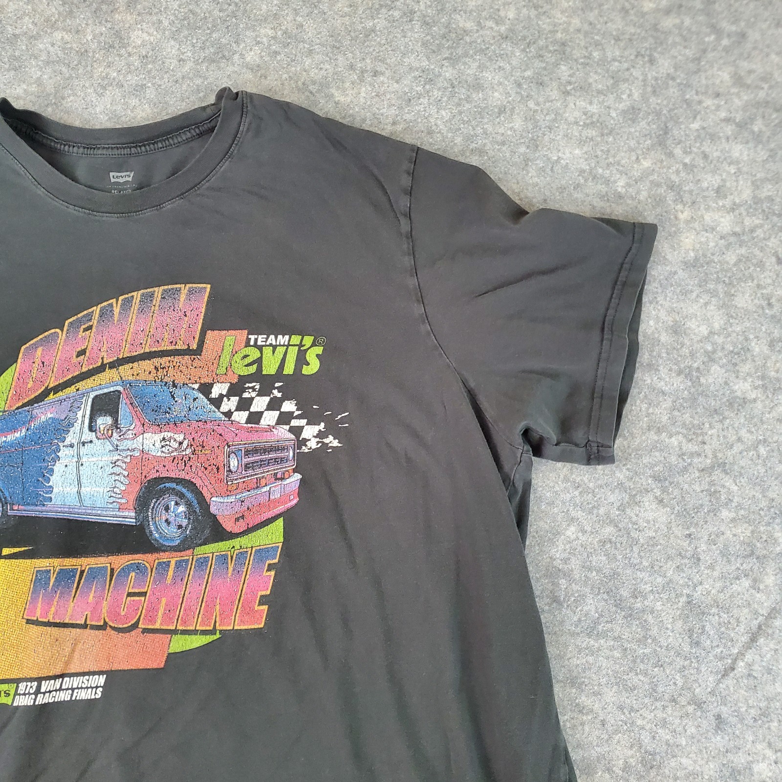 Levi's Shirt Men 2XL Gray Crew Neck Short Sleeve Graphic Stretch Pullover Casual thumbnail 4