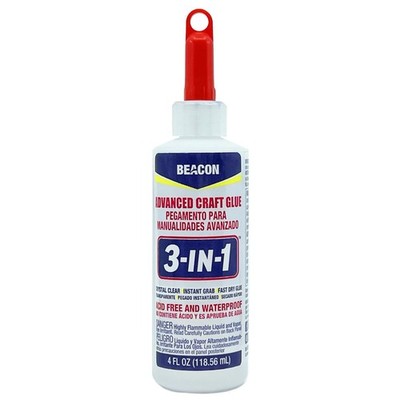 BEACON 3-in-1 Advanced Craft Glue - Fast-Drying, Crystal Clear 4 Ounce, 