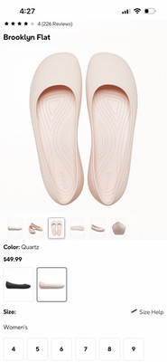 Women s Crocs Brooklyn Flats Ballet Quartz size W7 Pre Owned