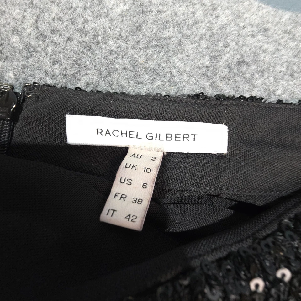 Rachel Gilbert Skirt Womens 2 Black Straight sequin Slit long size 8 NWT AA - Image 2 of 4