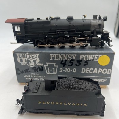 United Models HO BRASS Custom PRR I-1 2-10-0 Decapod Steam Loco & Tender #4535