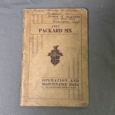 1937 Packard Twelve - Operation And Maintenance Data