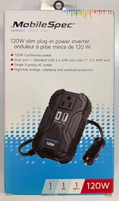 MobileSpec ''120W Slim Plug-In Power Inverter'' (MSI120)(089)