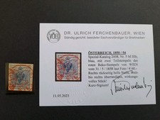 Österreich 1850 Befund VÖB Ferchenbauer 5 M IIIb Wien Rot Reko Stempel 