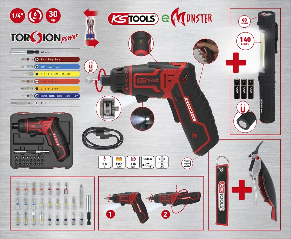 KS TOOLS Adventskalender mit 1/4" eMONSTER Akku-Bit-Schrauber-Satz, 30-tlg - Bild 4 von 4