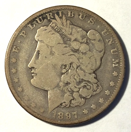 1897o Morgan Silver Dollar, Circulated-Fine, Free Shipping!