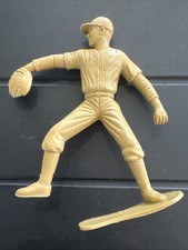 Vintage 1960s Marx Plastic 5.5 tan Baseball Player Figure Pitcher