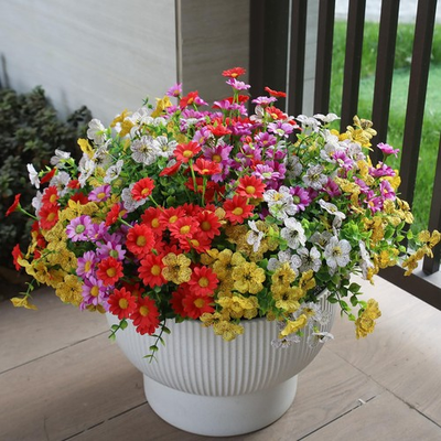 #ad HIFORESTAR Artificial Outdoor Flowers 12 Bundles Spring Multi Colour 1# $17.24