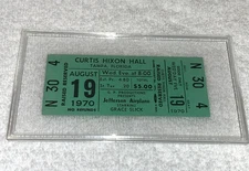 JEFFERSON AIRPLANE 1970 ORIGINAL CONCERT TICKET CURTIS HIXON HALL TAMPA FLORIDA