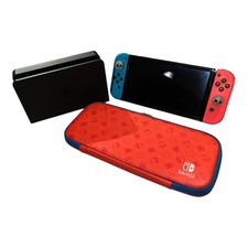 Nintendo Switch OLED Konsole Neon Blau/Rot + Transporttasche …