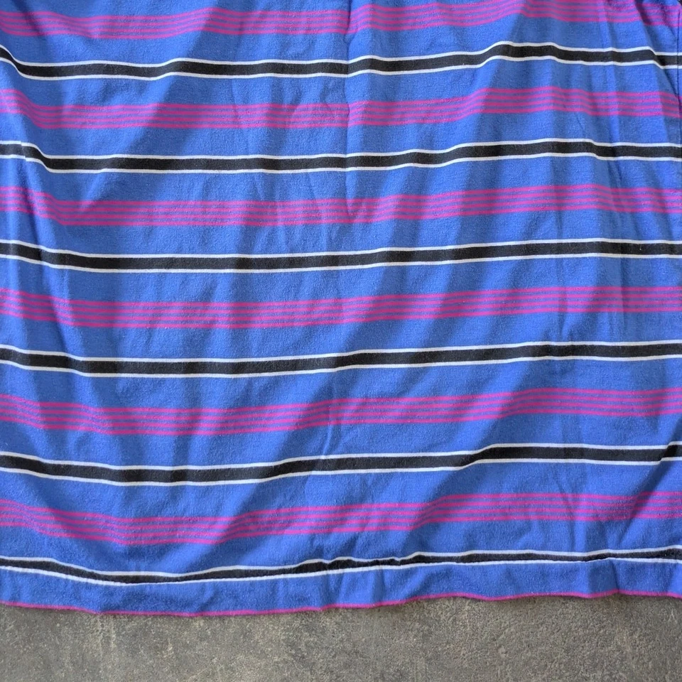Vintage Spalding Golf Polo Shirt Size L Blue Striped Short Sleeve Summer 90s - Image 3 of 4
