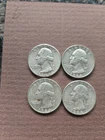 set of 4 1964 washington quarters.  90% silver. #6