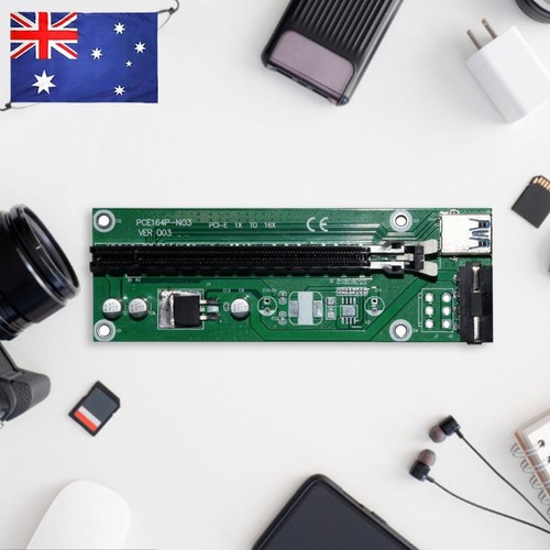 USB 3.0 PCI-E Express 1x to 16x Extender Riser Card Adapter SATA Power Cabl