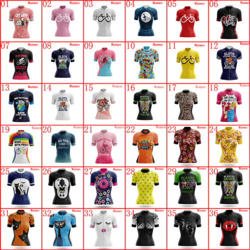 Summer Breathable Bike Jersey Women Retro Team Cycling Shirt Outdoor Sports Tops - Picture 1 of 56