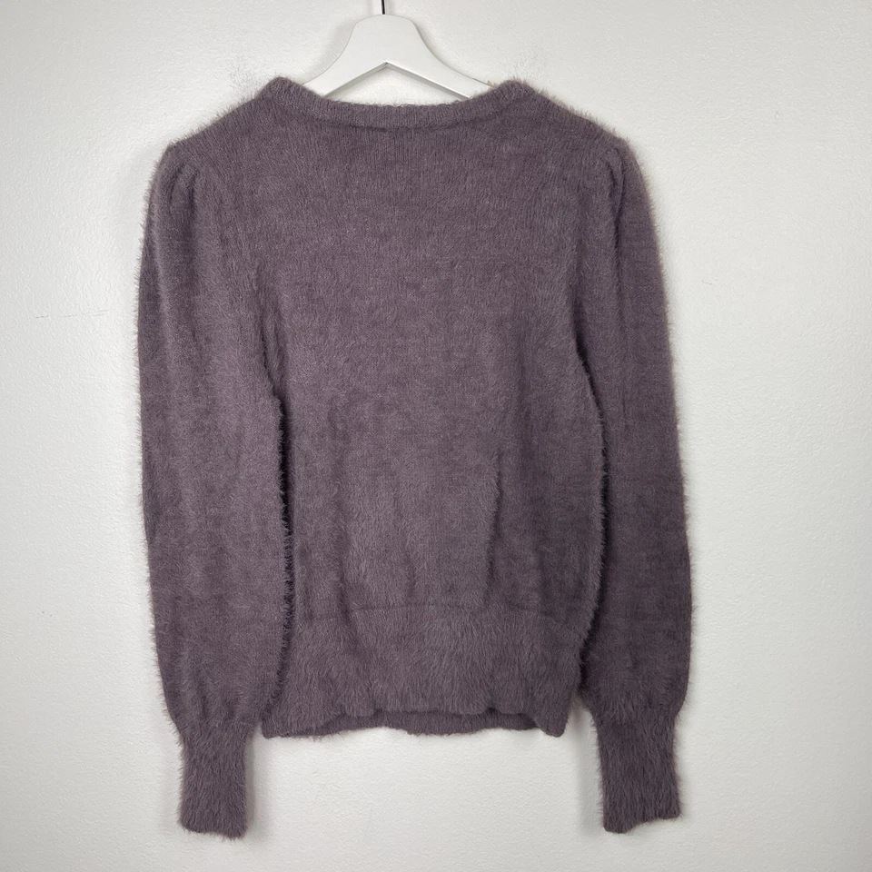 Suéter bebe para mujer X grande púrpura acogedor difuso suave lentejuelas semi recortado años 90 Y2K Foto 2 de 4