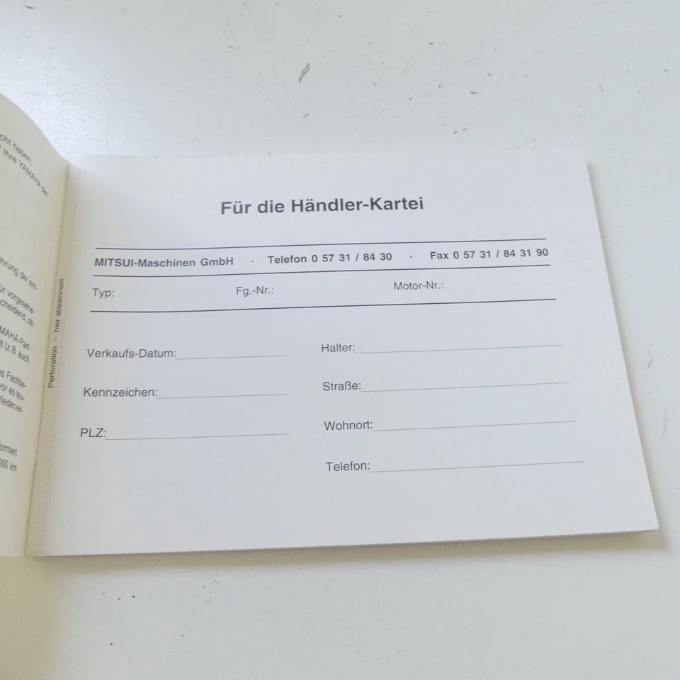 Yamaha XV 250 535 750 1100 Virago Inspektionsheft Wartungsheft Kundendienstheft - Bild 2 von 3