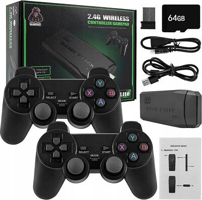 4K HD TV 45000+Retro Videospielkonsole Spiel Stick 64GB w/2 Wireless Controller
