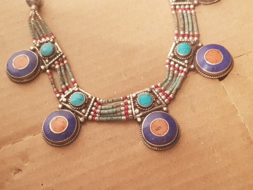 Raro Antiguo Collar de Plata Egipcio Piedra Preciosa Plata 2480 A.C. - Imagen 4 de 23