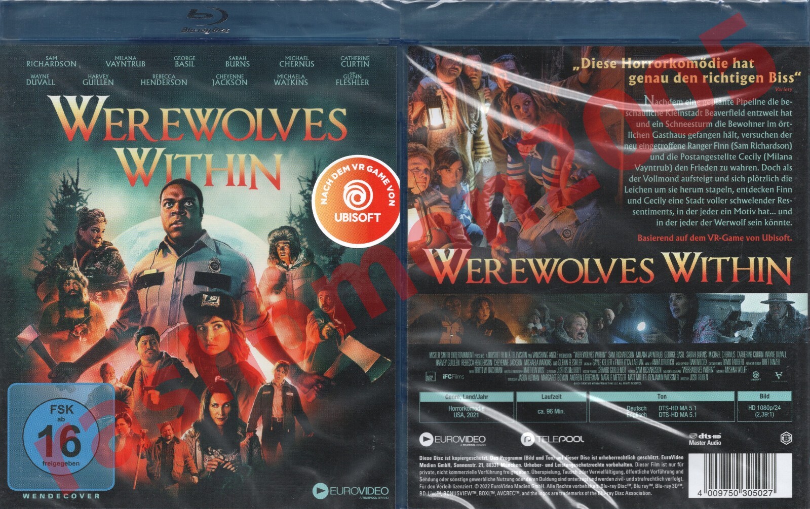 Blu-ray WEREWOLVES WITHIN (2021) Sam Richardson Milana Vayntrub Region B/2 NEW