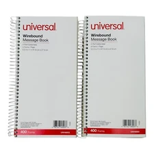 2 Books Phone Message Book Wirebound 2-Part Carbonless 5.5" x 11" 400 Forms