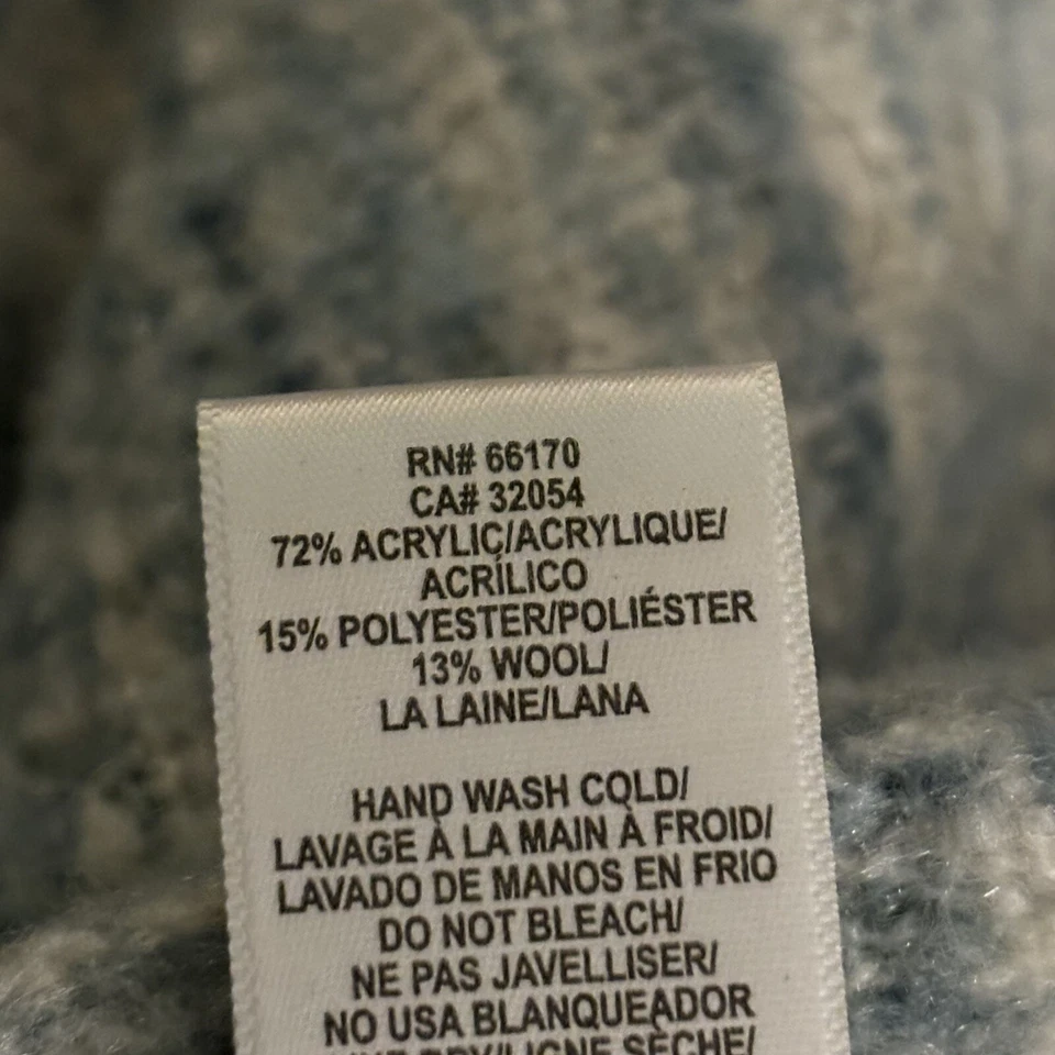 RN # 66170 Anthropologie JACQUARD Tejido MANTA DE TIRO Azul Crema 52x76” Usada en Excelente Condición Foto 3 de 3