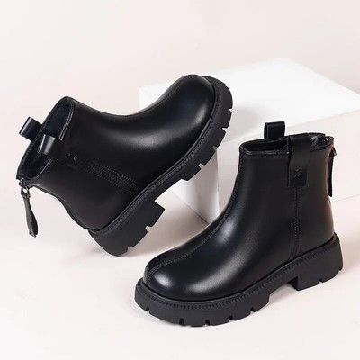 New Girls Simple Non-slip Kids Casual Versatile Round-toe Princess Ankle Boots