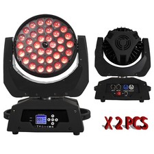 2PCS LED 36X18W RGBWA UV 6in1 Moving Head Light Wash Zoom Effect Show Disco DJ
