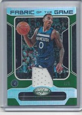 JEFF TEAGUE 2018-19 CERTIFIED FABRIC OF THE GAME EMERALD GREEN PATCH #D 4/5