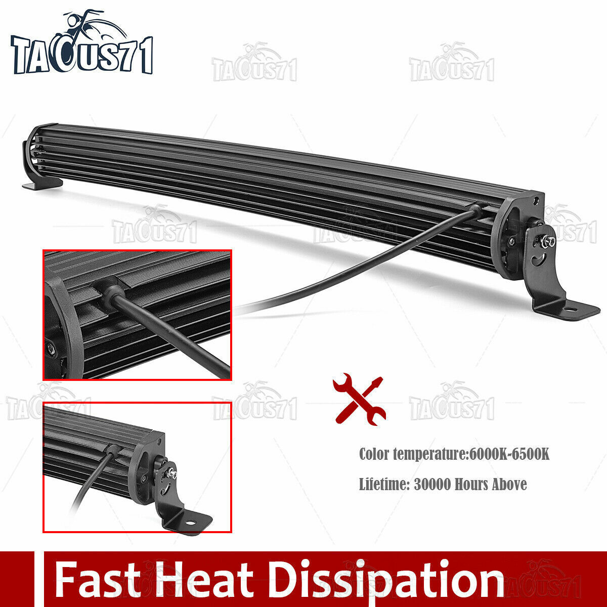 For Ram 2500 3500 4500 Bumper 32" Curved LED Light Bar Tow Hook Bracket