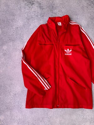 VTG Adidas 80s Rare Red Windbreaker Jacket | eBay