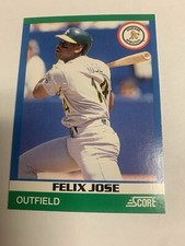 1991 Score Rising Star Felix Jose Oakland As
