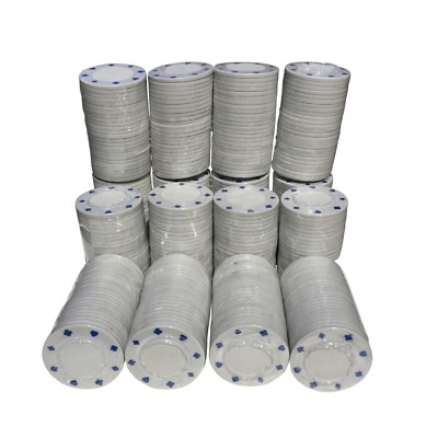 1000 x WEISSE VOLLE BREITE POKER ROULETTE CASINO CHIPS - GEEIGNETE DESIGNMARKEN  
