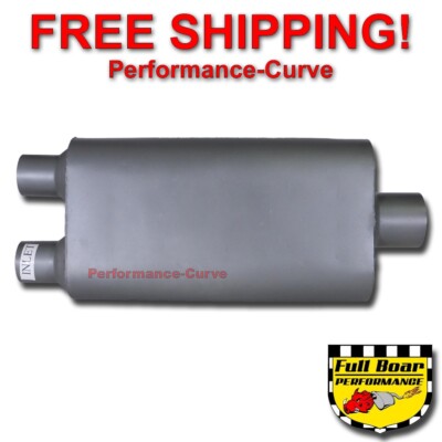2 Chamber Performance Exhaust Muffler FULL BOAR Dual 2.25'' In - 3'' Out - FB4553