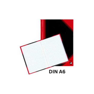 Bantex Notizbuch Chinakladde DIN A6 kariert Hardcover kleines Schreibbuch Notiz