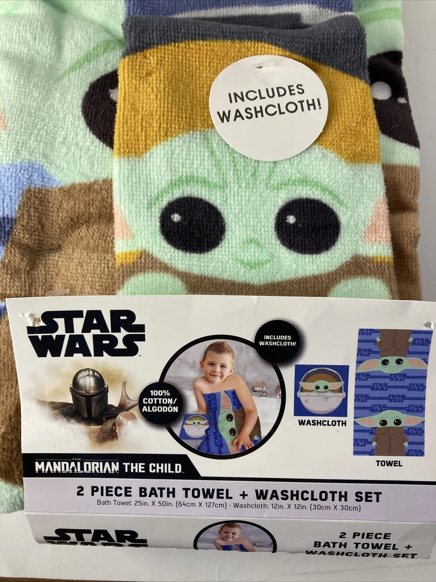 Star Wars Mandalorian Baby Yoda 2 Piece Towel Set Kids 100 Cotton