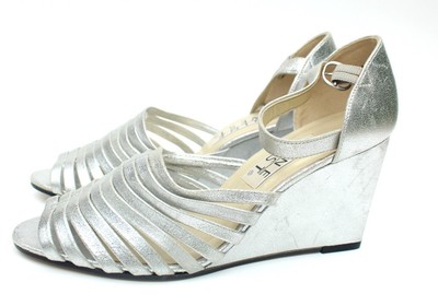 nine west shoes silver heels