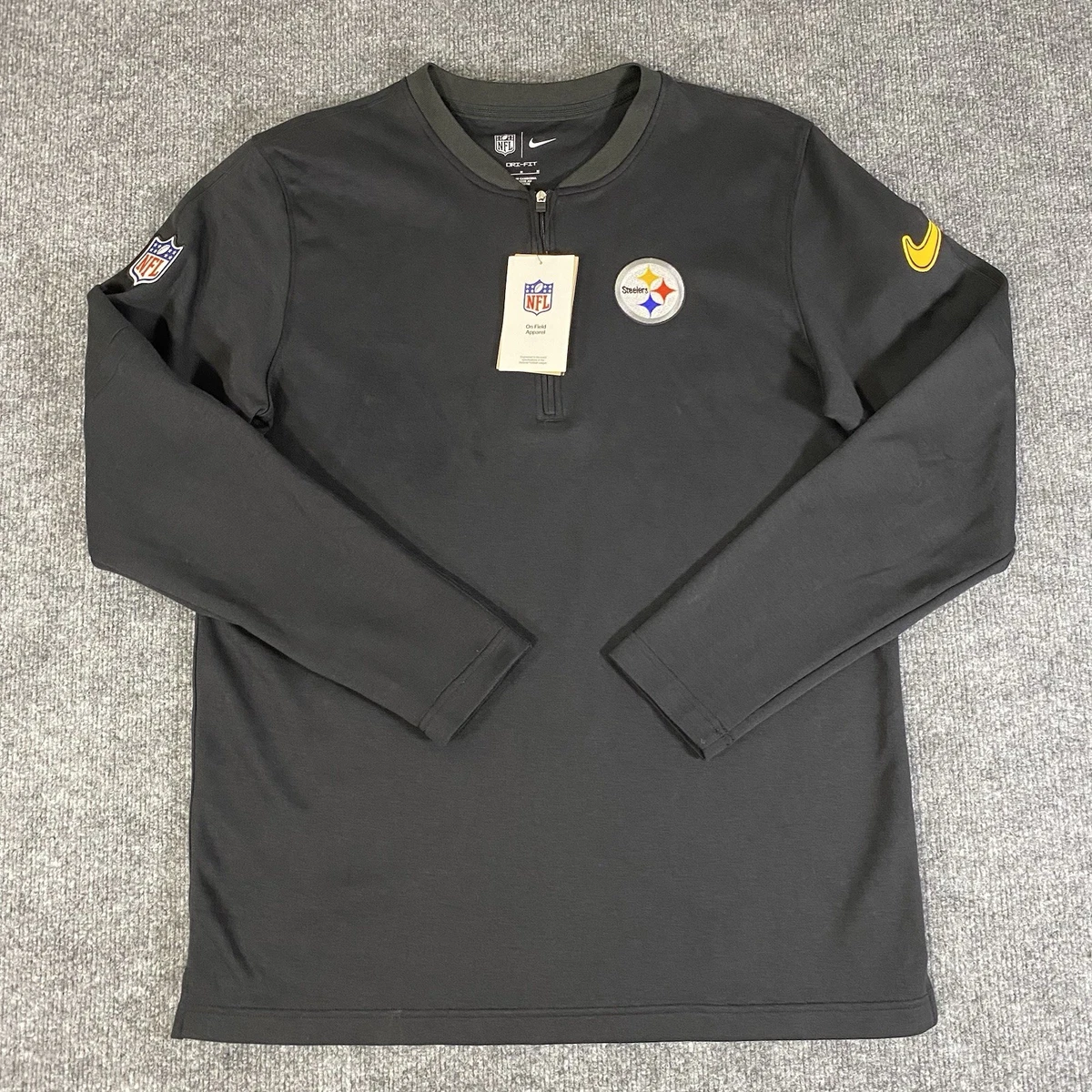 Pittsburgh Steelers Shirt Homme M Noire - 1/4 Zip Manches Longues (occasion)
